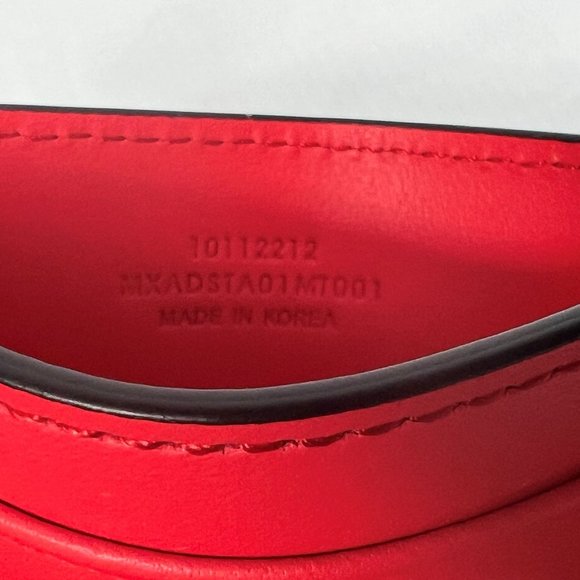 MCM Aren Multi Red Leather Card Case Checkerboard Mini - Picture 5 of 7